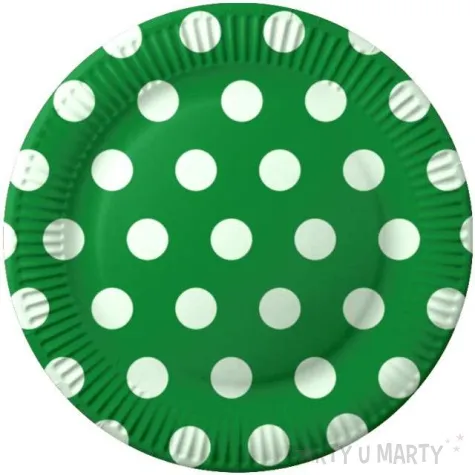 talerzyki papierowe grochy zielony fsopakowania 23 cm 8 szt