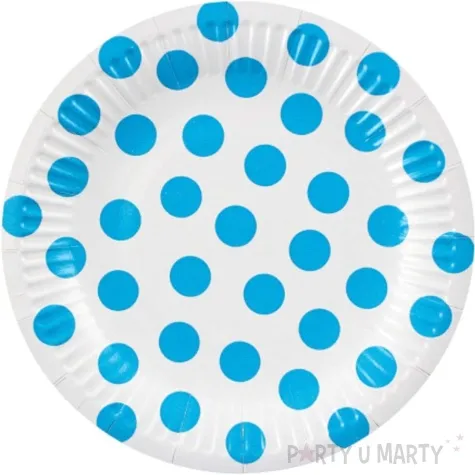 talerzyki papierowe groszki blekitne 18 cm 6 szt