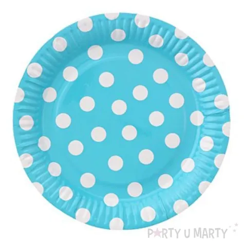 talerzyki papierowe groszki blekitne 23 cm 6 szt