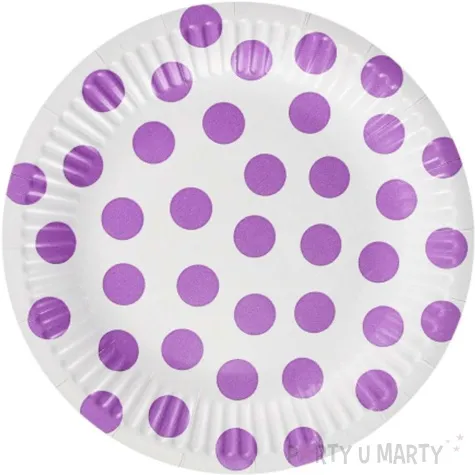 talerzyki papierowe groszki lawendowe 18 cm 6 szt