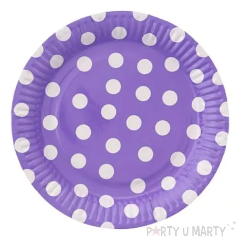 talerzyki papierowe groszki lawendowe 23 cm 6 szt