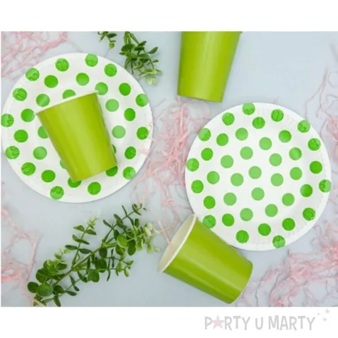 talerzyki papierowe groszki pistacjowe 18 cm 6 szt