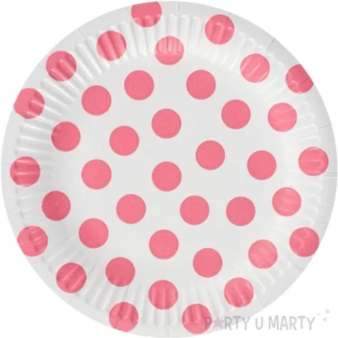 talerzyki papierowe groszki rozowe 18 cm 6 szt