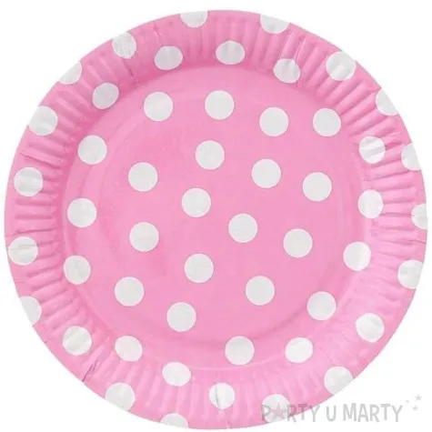 talerzyki papierowe groszki rozowe jasne 23 cm 6 szt