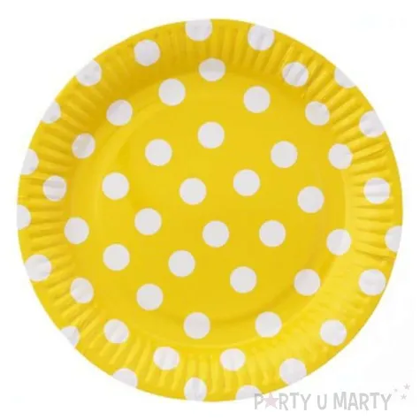 talerzyki papierowe groszki zolte 23 cm 6 szt