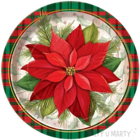 talerzyki papierowe gwiazda betlejemska deluxe unique 23 cm 8 szt