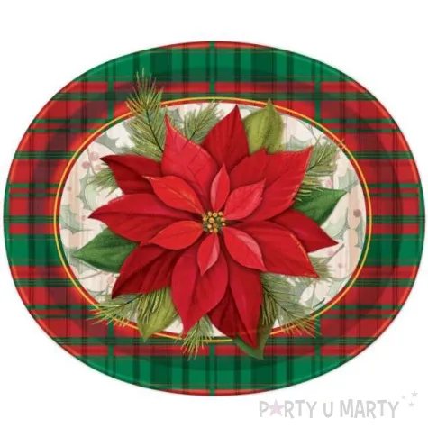 talerzyki papierowe gwiazda betlejemska owal unique 30 cm 8 szt