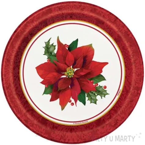 talerzyki papierowe gwiazda betlejemska unique 18 cm 8 szt