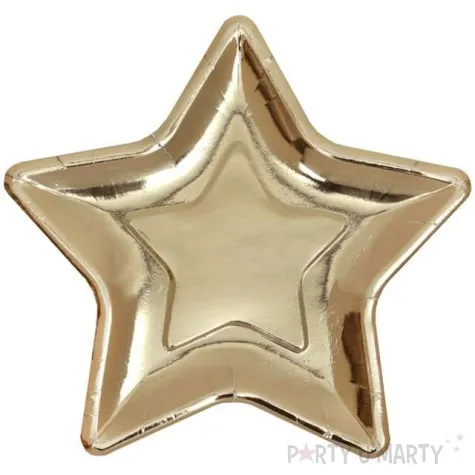 talerzyki papierowe gwiazda zlote santex 22 cm 10 szt