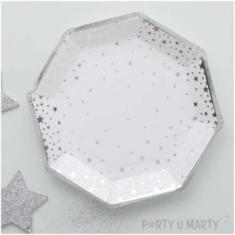 talerzyki papierowe gwiazdki metalic ginger ray 23 cm 8 szt