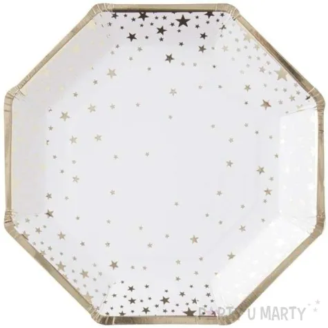 talerzyki papierowe gwiazdki metalic ginger ray 23 cm 8 szt