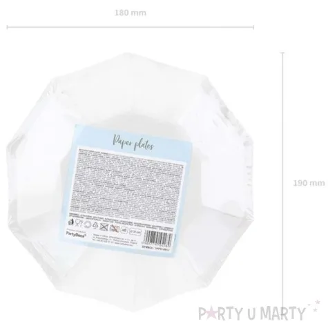 talerzyki papierowe gwiazdki niebieski jasny partydeco 18 cm 6 szt