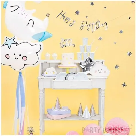 talerzyki papierowe gwiazdki niebieski jasny partydeco 18 cm 6 szt