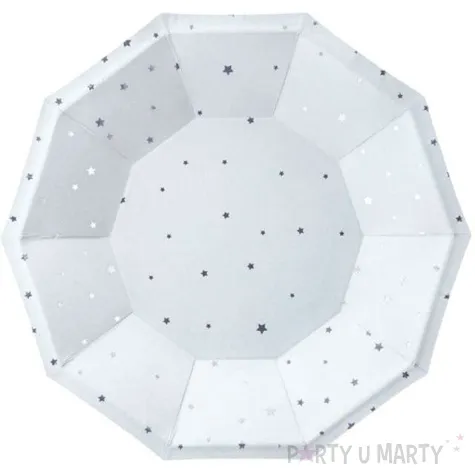 talerzyki papierowe gwiazdki niebieski jasny partydeco 18 cm 6 szt