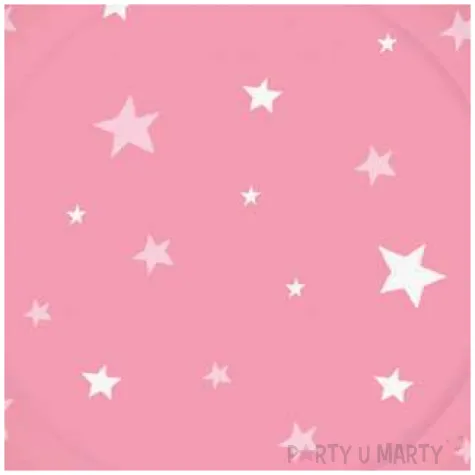 talerzyki papierowe gwiazdki rozowe paw 18 cm 10 szt