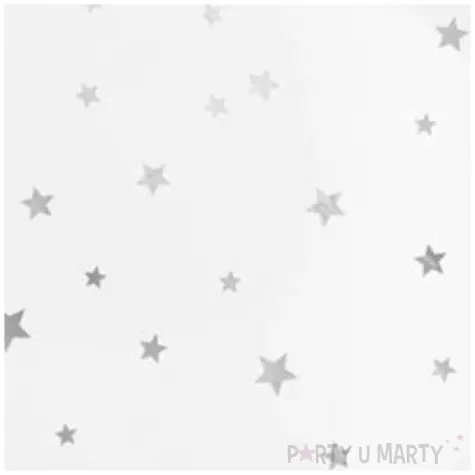 talerzyki papierowe gwiazdki srebrne biale partypal 23 cm 6 szt