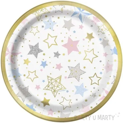 talerzyki papierowe gwiazdki unique 18 cm 8 szt