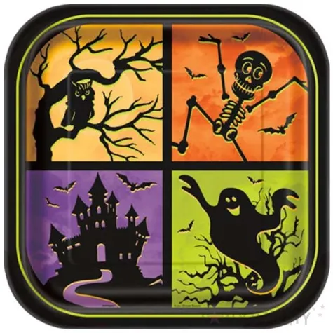 talerzyki papierowe halloween haunted house unique 23 cm 8 szt