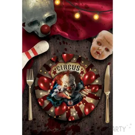 talerzyki papierowe halloween klaun guirca 23 cm 6 szt