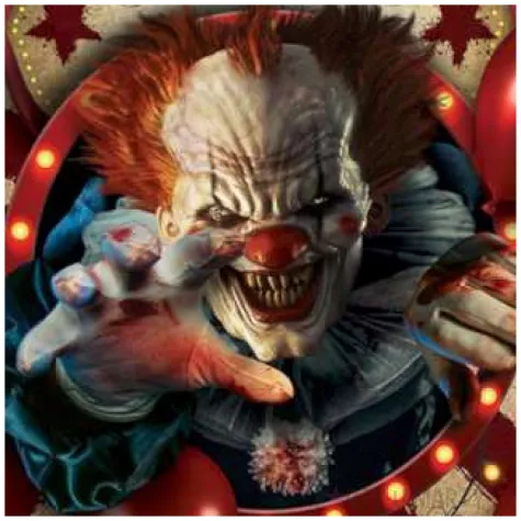 talerzyki papierowe halloween klaun guirca 23 cm 6 szt