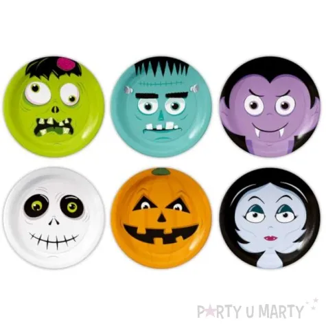 talerzyki papierowe halloween monsters partypal 18 cm 6 szt