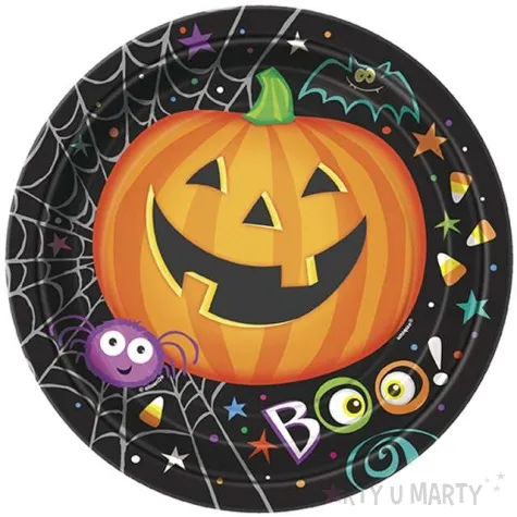 talerzyki papierowe halloween pumpkin pal unique 18 cm 8 szt