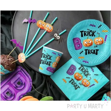 talerzyki papierowe halloween trick or treat godan 18 cm 6 szt