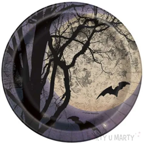 talerzyki papierowe halloween upiorna noc unique 18 cm 8 szt