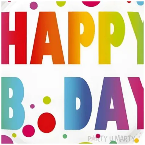 talerzyki papierowe happy b day kolorowe groszki maki 18 cm 8 szt