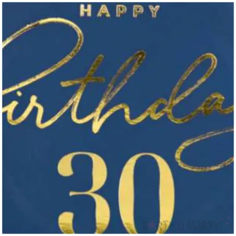 talerzyki papierowe happy birthday 30 granatowy partypal 18 cm 6 szt