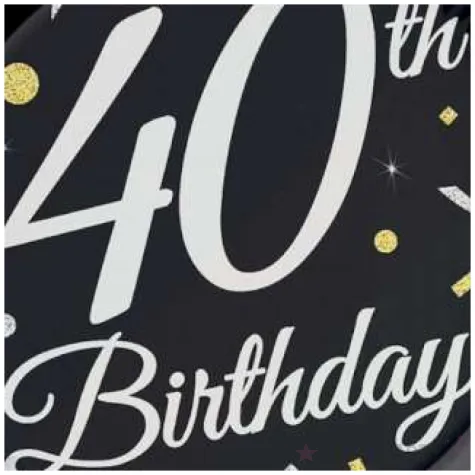 talerzyki papierowe happy birthday 40 urodziny b c czarne godan 18 cm 8 szt