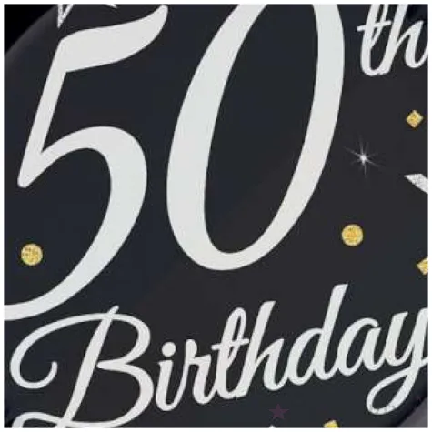 talerzyki papierowe happy birthday 50 urodziny b c czarny godan 18 cm 8 szt