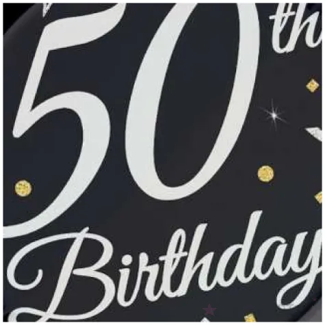 talerzyki papierowe happy birthday 50 urodziny b c czarny godan 23 cm 6 szt