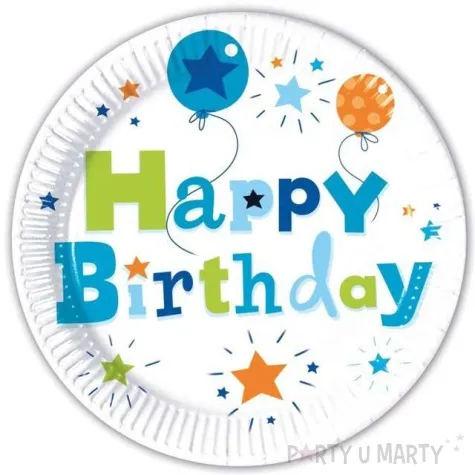 talerzyki papierowe happy birthday boy procos 23 cm 10 szt