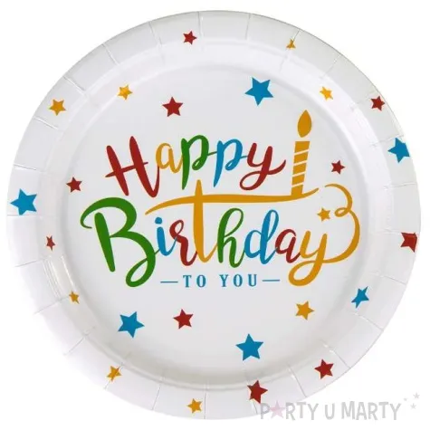 talerzyki papierowe happy birthday czakos 18 cm 6 szt