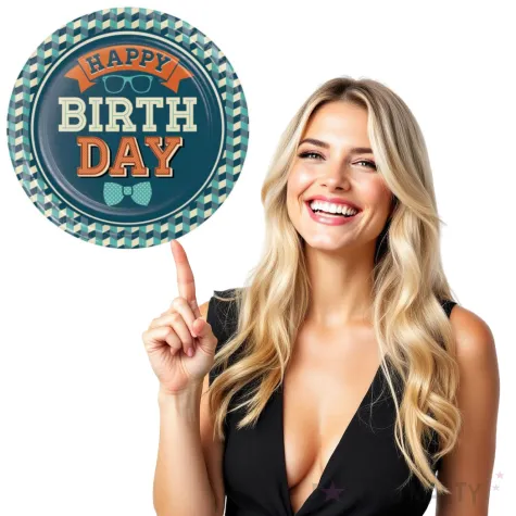 talerzyki papierowe happy birthday gentleman godan 18 cm 8 szt