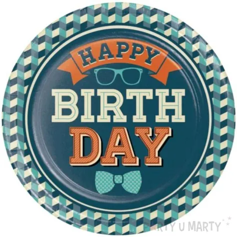 talerzyki papierowe happy birthday gentleman godan 18 cm 8 szt