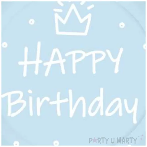 talerzyki papierowe happy birthday kropki blekitne paw 23 cm 10 szt