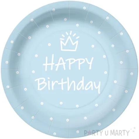 talerzyki papierowe happy birthday kropki blekitne paw 23 cm 10 szt