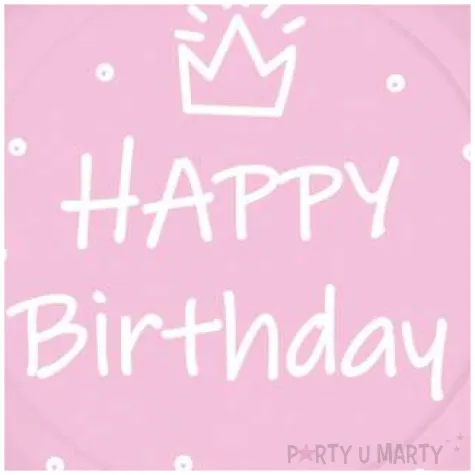 talerzyki papierowe happy birthday kropki rozowe paw 23 cm 10 szt