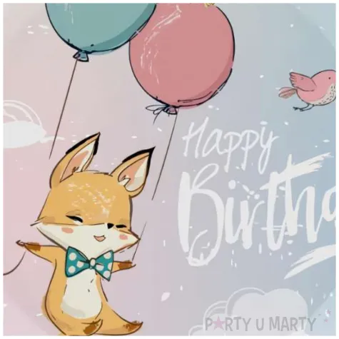 talerzyki papierowe happy birthday lisek godan 18 cm 6 szt