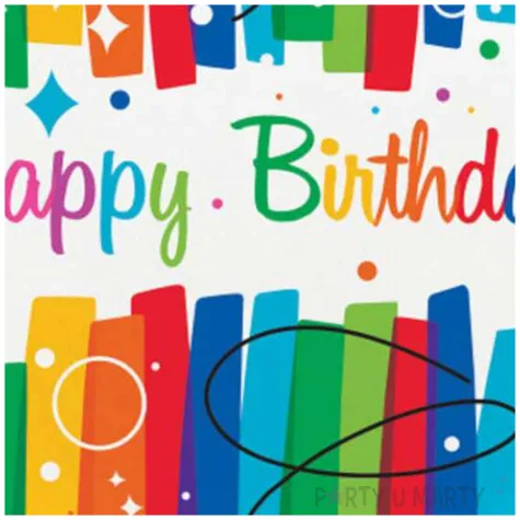 talerzyki papierowe happy birthday rainbow unique 23 cm 8 szt
