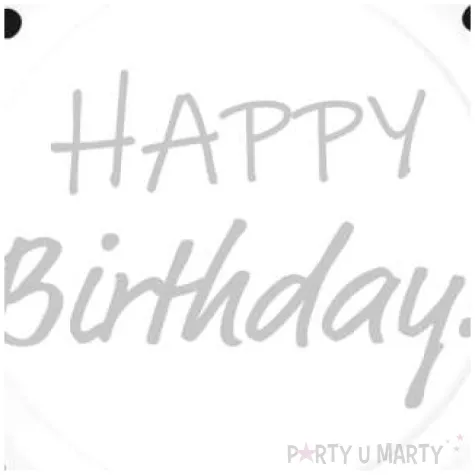 talerzyki papierowe happy birthday srebrne konfetti biale paw 23 cm 10 szt