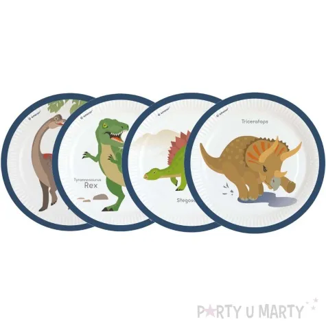 talerzyki papierowe happy dinosaur mix amscan 23 cm 8 szt
