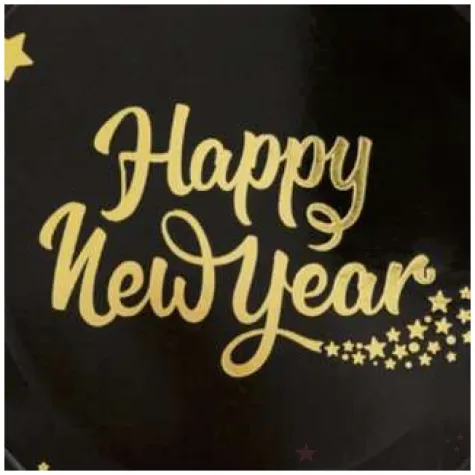 talerzyki papierowe happy new year czarne partypal 18 cm 6 szt