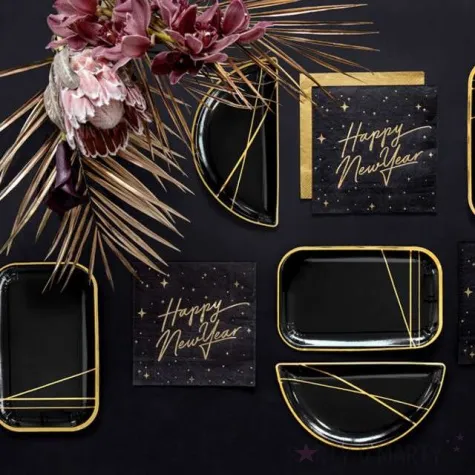 talerzyki papierowe happy new year partydeco 22 cm 6 szt