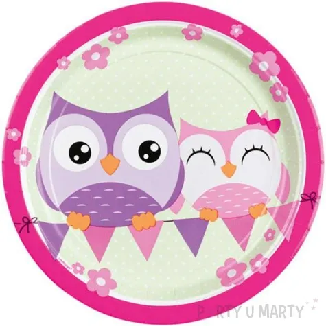 talerzyki papierowe happy owl amscan 23 cm 8 szt