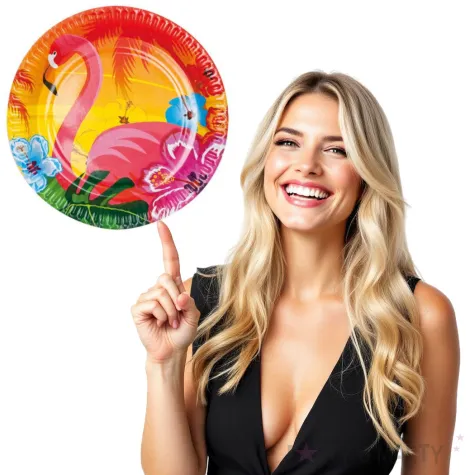 talerzyki papierowe hawajskie flamingi boland 23 cm 6 szt