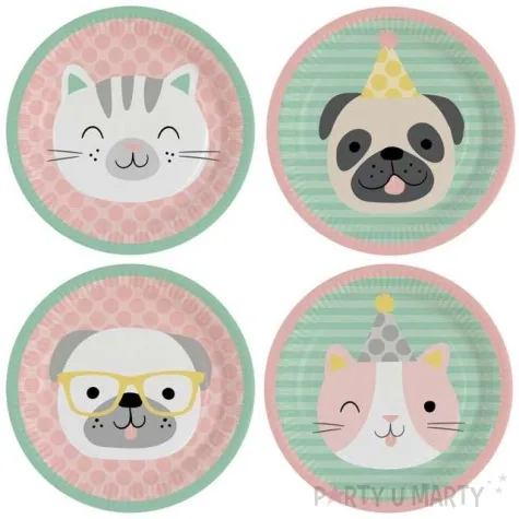 talerzyki papierowe hello zwierzaki amscan 22 8 cm 8 szt