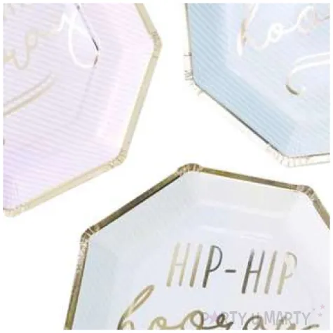 talerzyki papierowe hip hip hooray ginger ray 25 cm 8 szt